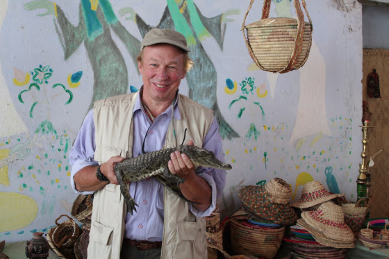 Nothing but the tooth: Richard Bangs stuck between a croc and a hard place on the Nile.
